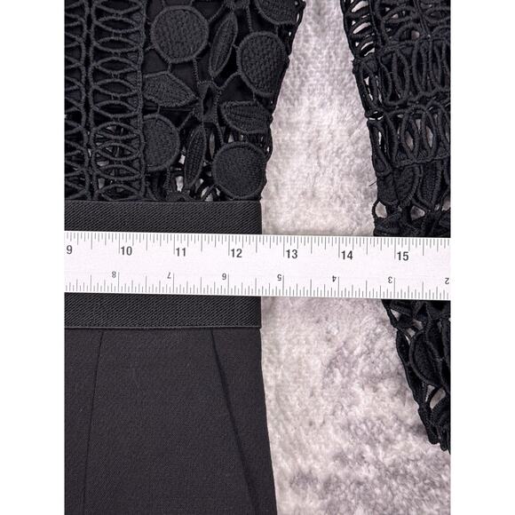 Self Portrait Jumpsuit 2 Womens Eliza Guipure Black Lace Tapered Leg - Picture 6 of 10